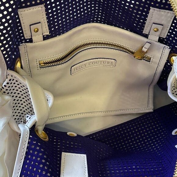 NWT Juicy Couture white leather perforated purse/bag/satchel Daydreamer Venice - Picture 9 of 9